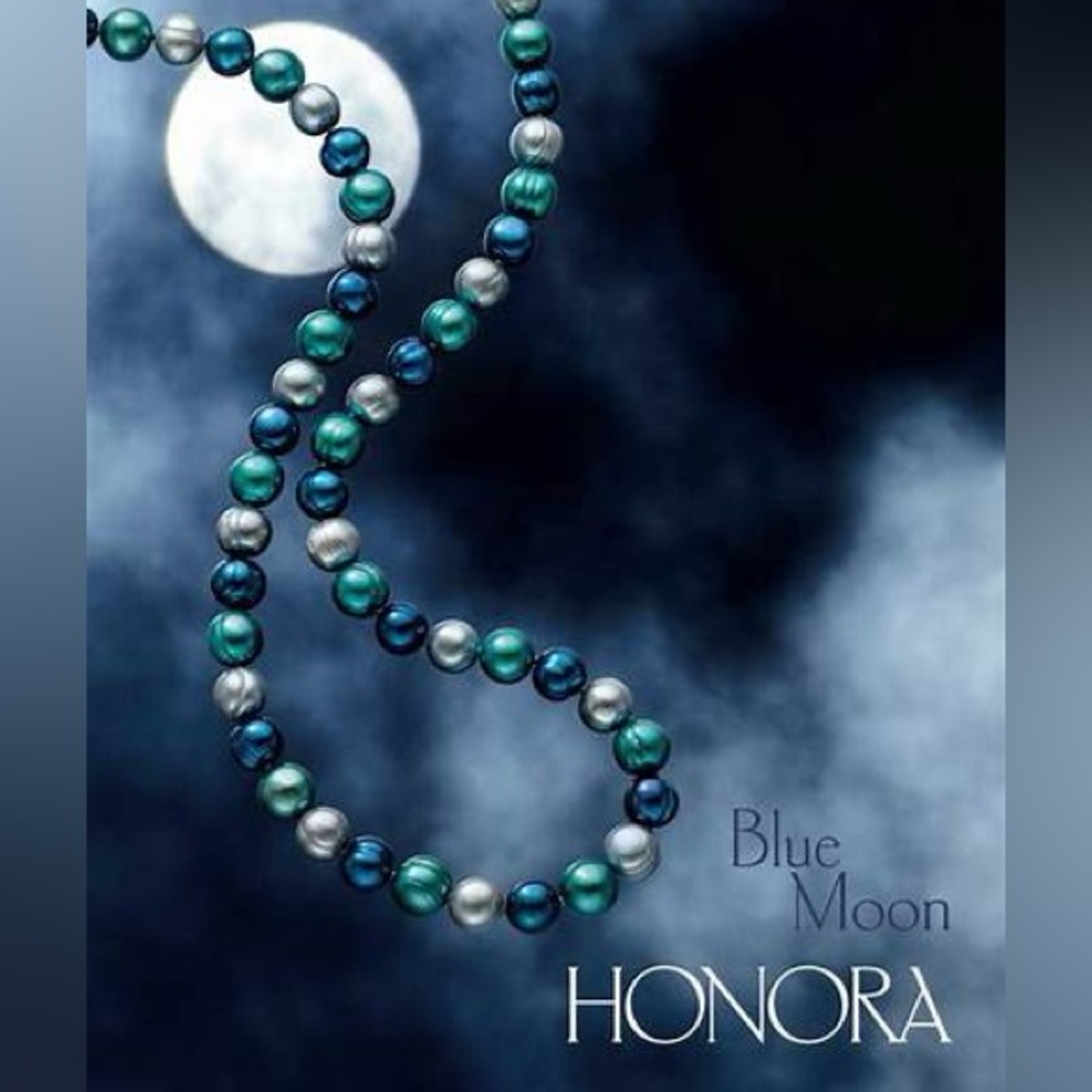 56. Honora Blue Moon Collection Freshwater Pearl Necklace- with silk pouch